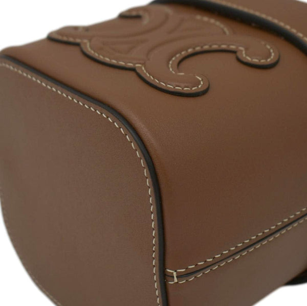 CELINE Small Box Cuir Triomphe Leather Crossbody Bag Tan