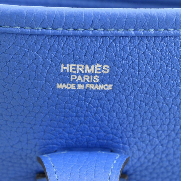 HERMES Evelyne III 29 Taurillon Leather Crossbody Bag Blue