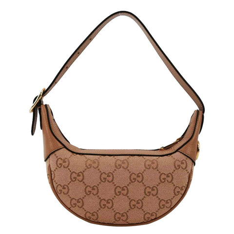 GUCCI Mini Ophidia Jumbo GG Supreme Canvas Hobo Bag Pink 658551