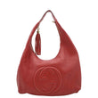 GUCCI Soho Pebbled Leather Hobo Shoulder Bag Red 282304
