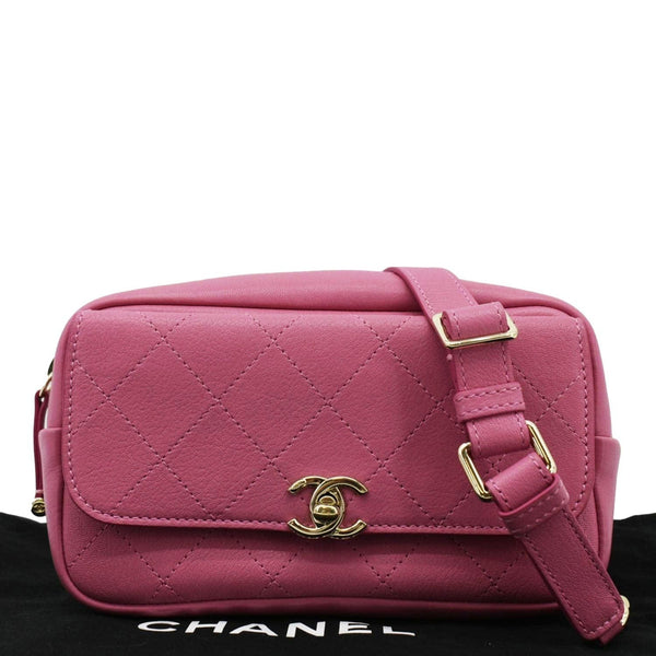 CHANEL Casual Trip Leather Waist Bag Pink