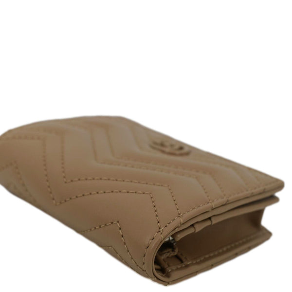 GUCCI Marmont GG Matelasse Leather Card Case Wallet Dusty Pink 466492