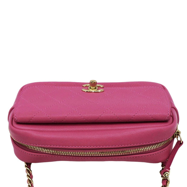 CHANEL Casual Trip Leather Waist Bag Pink