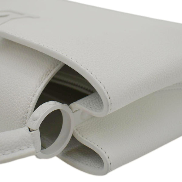 LOUIS VUITTON White leather tote bag with double zip top