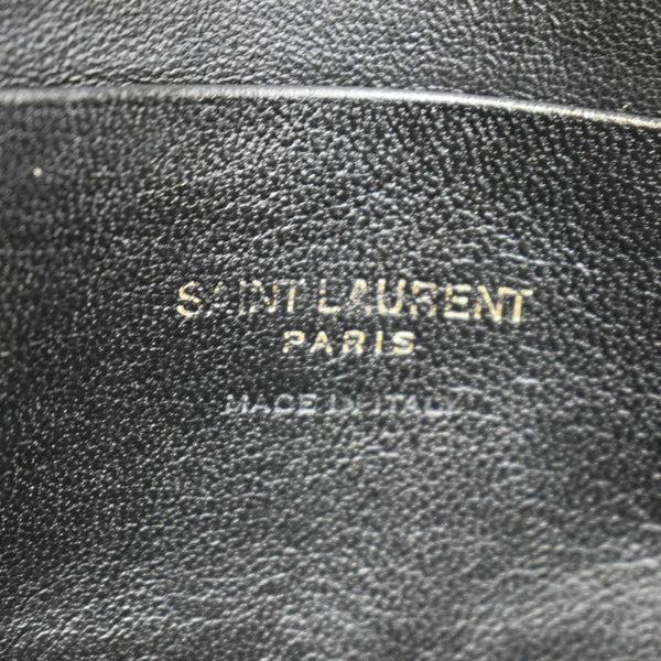 YVES SAINT LAURENT Lou Mini Chevron Leather Camera Crossbody Bag Black