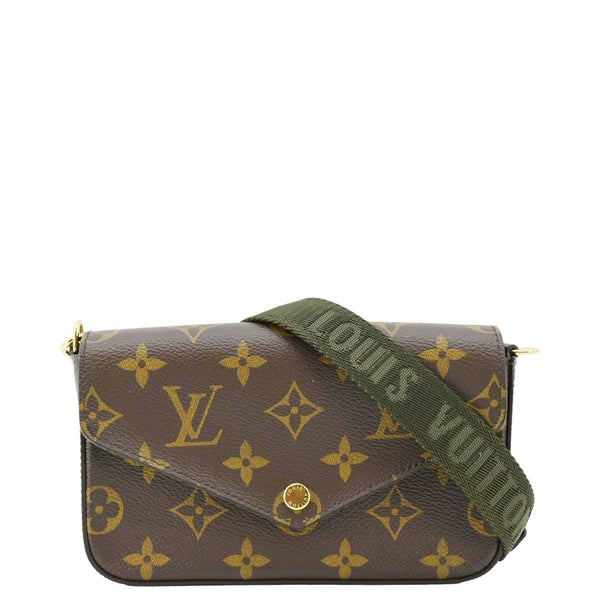 LOUIS VUITTON Felicie Strap & Go Monogram Canvas Crossbody Bag Brown