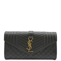 YVES SAINT  Leather Wallet Black Bag Front look