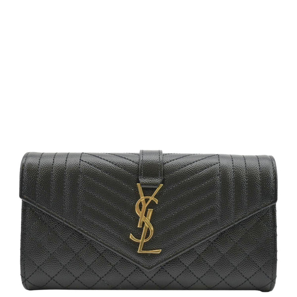 YVES SAINT  Leather Wallet Black Bag Front look