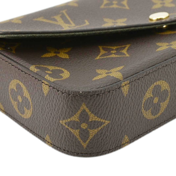 LOUIS VUITTON Felicie Strap & Go Monogram Canvas Crossbody Bag Brown