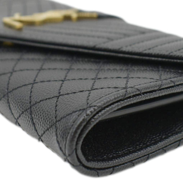 YVES SAINT Leather Wallet Black Bag left border look