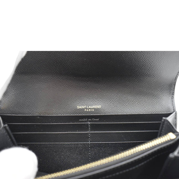 YVES SAINT Leather Wallet Black Bag inside look
