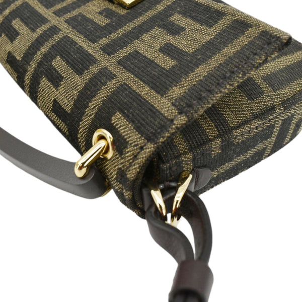 FENDI Baguette Mini Zucca Canvas Shoulder Bag Brown