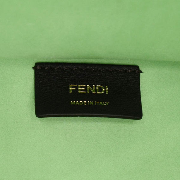 FENDI Sunshine Medium Embossed Leather Shopper Tote Bag Green