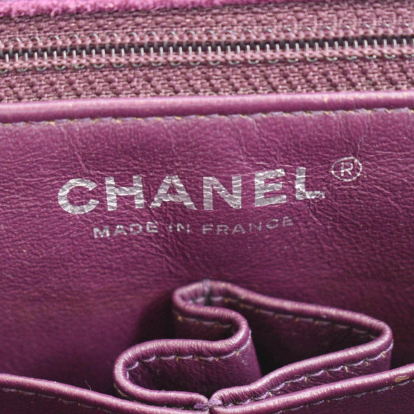 CHANEL Pagoda Flap Suede Leather Shoulder Bag Purple