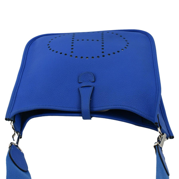 HERMES Evelyne III 29 Taurillon Leather Crossbody Bag Blue