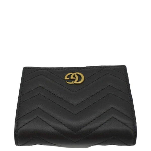Gucci Marmont GG Card Case Wallet Black back end view
