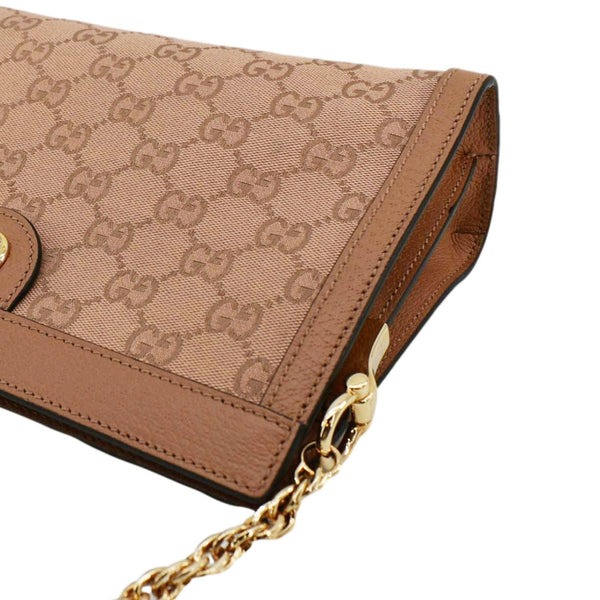 GUCCI Ophidia Small GG Canvas Chain Shoulder Bag Pink 503877