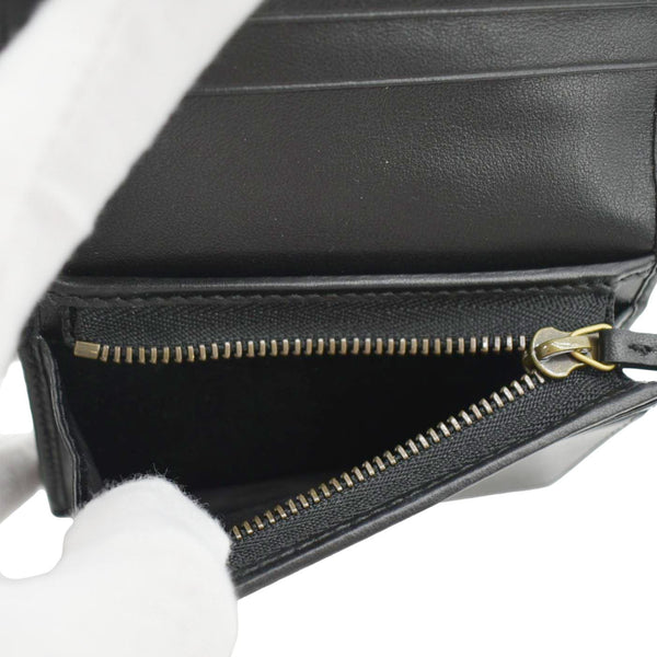Gucci Marmont GG Card Case Wallet Black unzip view
