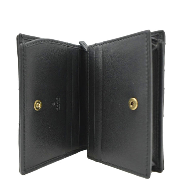 Gucci Marmont GG Card Case Wallet Black opened view