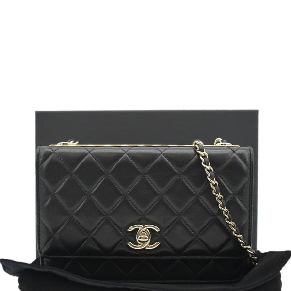 CHANEL Trendy CC Woc Lambskin Leather Crossbody Bag Black