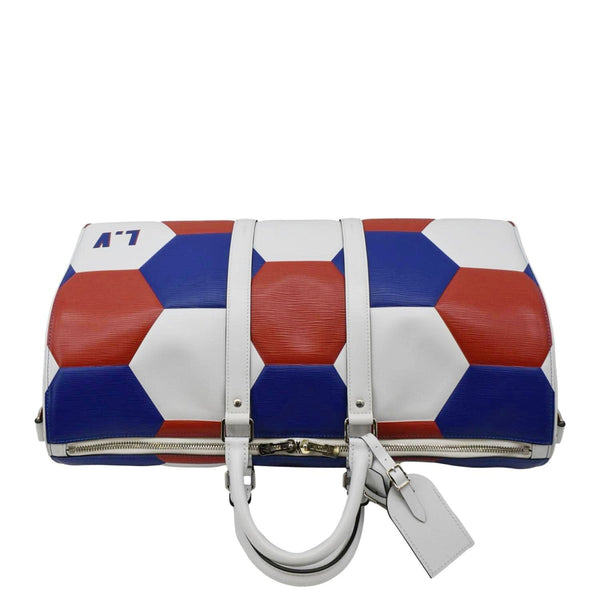 LOUIS VUITTON Keepall 50 FIFA Cup Bandouliere Leather Travel Bag Multicolor