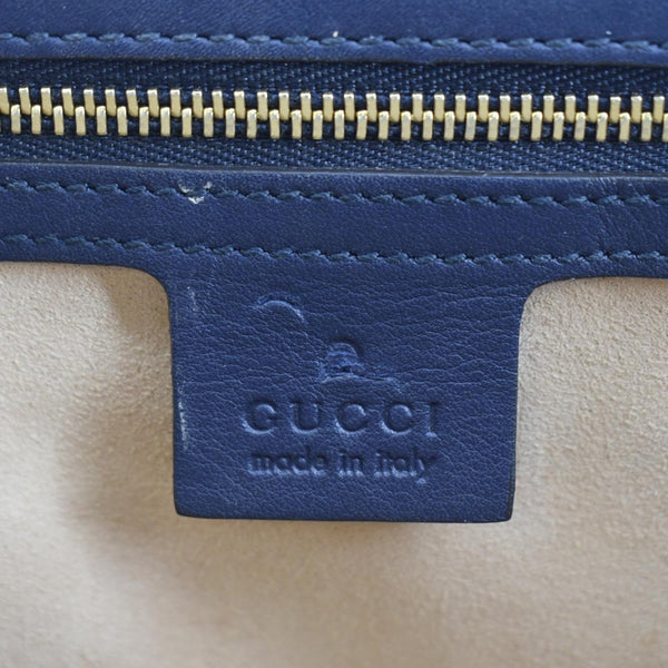 GUCCI Padlock GG Supreme Canvas Shoulder Bag Navy Blue 409486