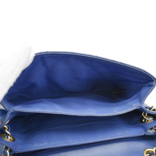 Chanel Envelope Lock 3 Small Quilted Patent Leather Shoulder Bag Blue