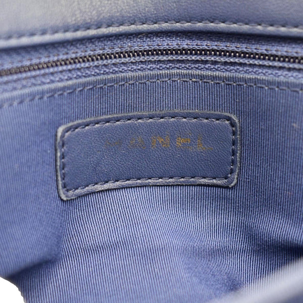 Chanel Envelope Lock 3 Small Quilted Patent Leather Shoulder Bag Blue