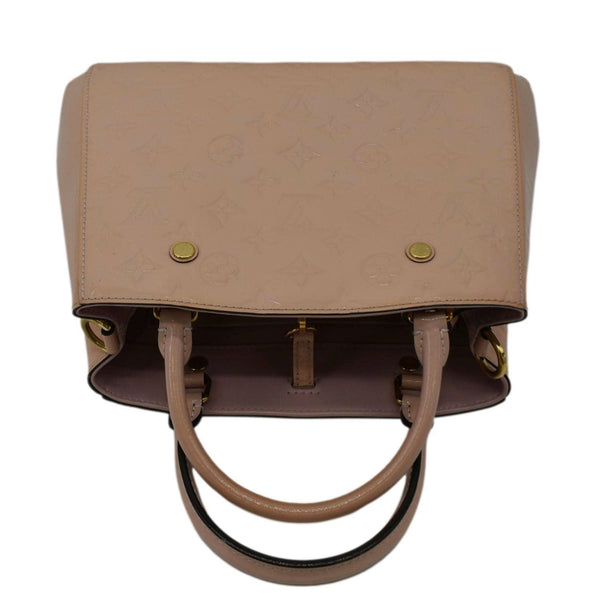 LOUIS VUITTON Montaigne BB Vernis Leather Tote Shoulder Bag Dusty Pink