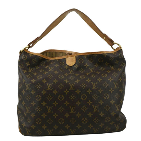 LOUIS VUITTON Delightful MM Monogram Canvas Hobo Bag Brown