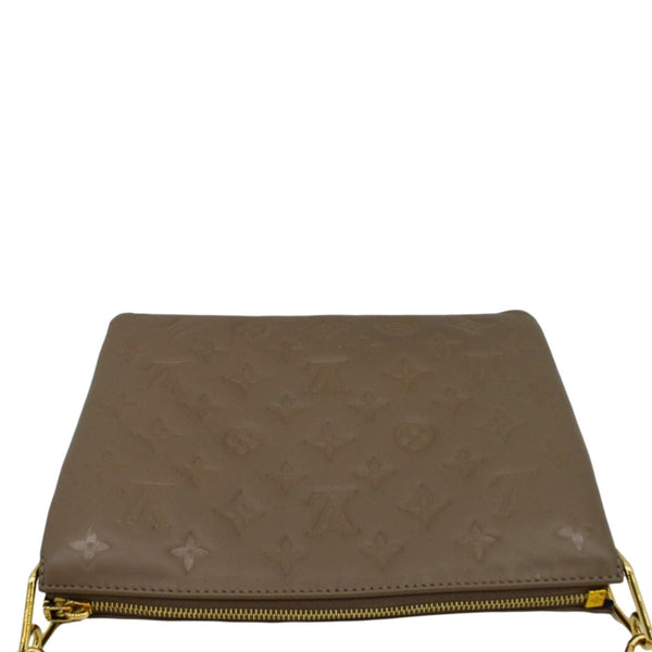 LOUIS VUITTON  Coussin PM Monogram Embossed Leather Crossbody Bag Taupe