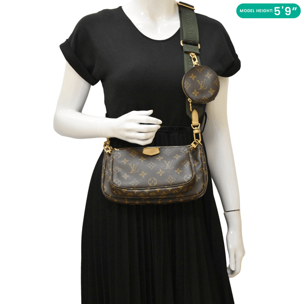 LOUIS VUITTON Multi Pochette Accessoires Monogram Canvas Crossbody Bag Olive
