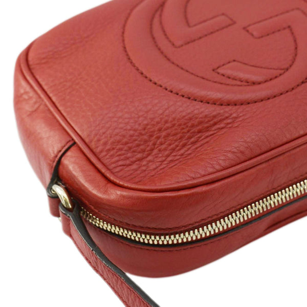 GUCCI Soho Disco Camera Leather Crossbody Bag Red 308364