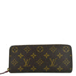 LOUIS VUITTON Clemence Monogram Canvas Zippy Wallet Brown