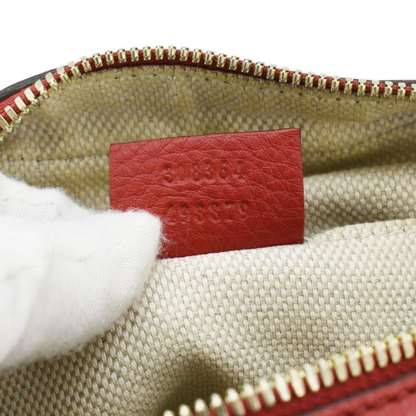 GUCCI Soho Disco Camera Leather Crossbody Bag Red 308364