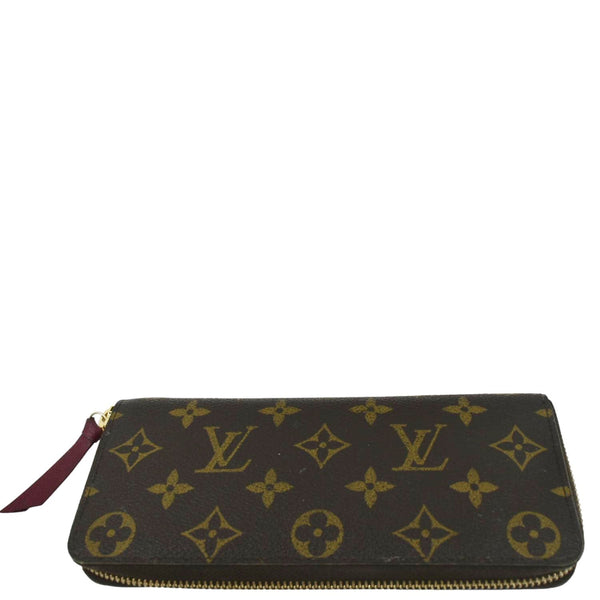 LOUIS VUITTON Clemence Monogram Canvas Zippy Wallet Brown