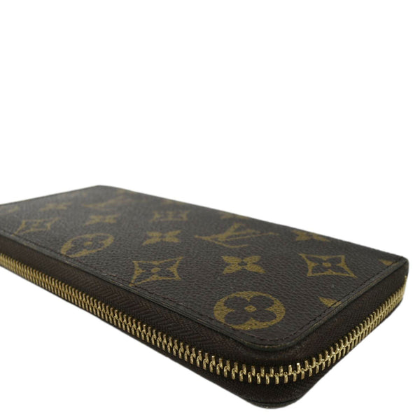 LOUIS VUITTON Clemence Monogram Canvas Zippy Wallet Brown