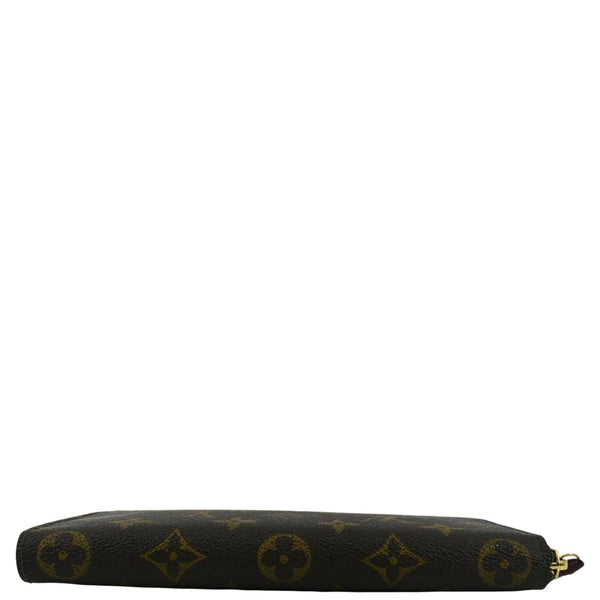 LOUIS VUITTON Clemence Monogram Canvas Zippy Wallet Brown