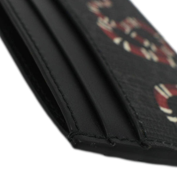 GUCCI Kingsnake Print GG Supreme Monogram Card Case Black 451277