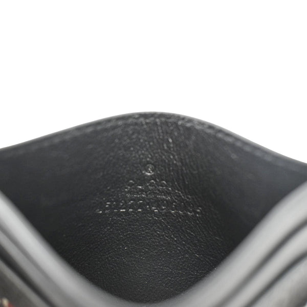GUCCI Kingsnake Print GG Supreme Monogram Card Case Black 451277