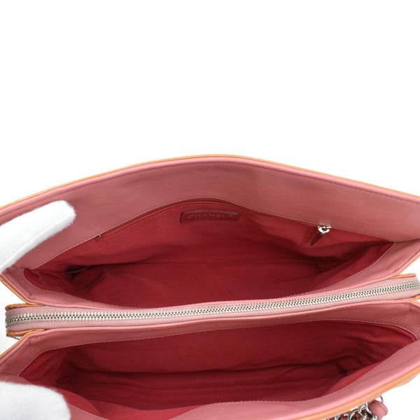 CHANEL Lipstick Medium Patent Vinyl Tote Bag Orange