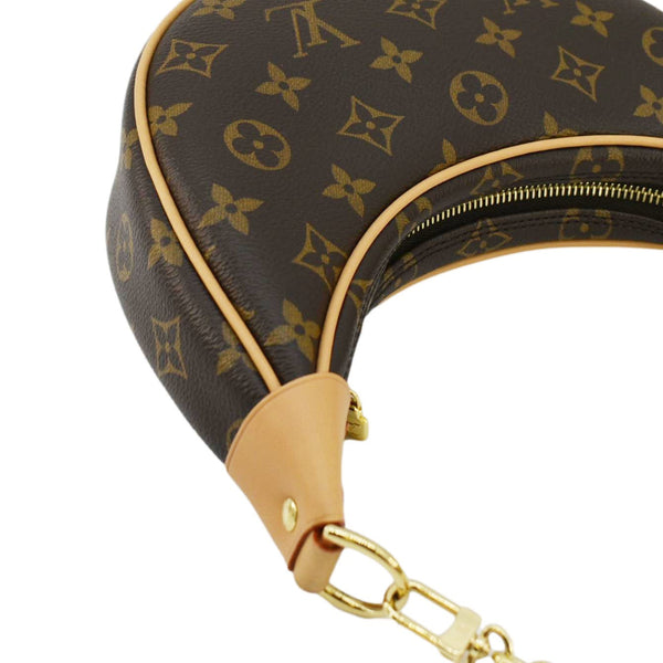 LOUIS VUITTON Loop Half Moon Monogram Canvas Shoulder Bag Brown