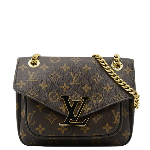 LOUIS VUITTON Passy NM Monogram Canvas Shoulder Bag Brown