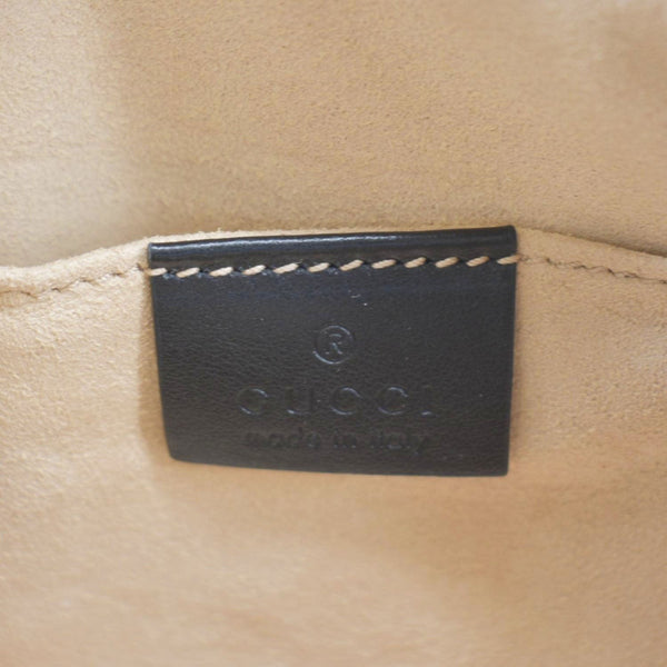 GUCCI Black Leather Chain Crossbody Bag  logo view