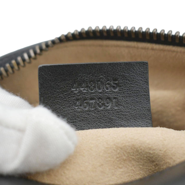 GUCCI Black Leather Chain Crossbody Bag  tag view