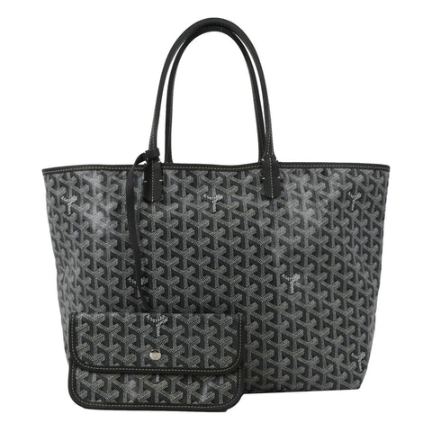 GOYARD Saint Louis PM Chevron Print Canvas Tote Bag Grey