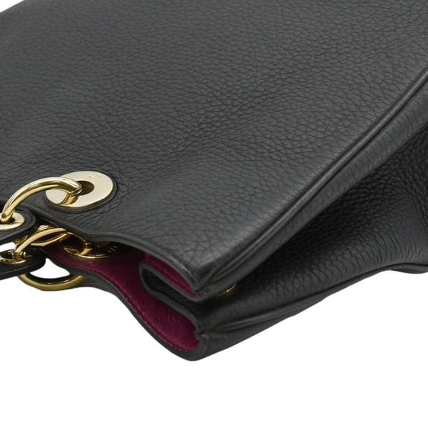 CHRISTIAN DIOR Diorissimo Leather Tote Shoulder  Bag Black