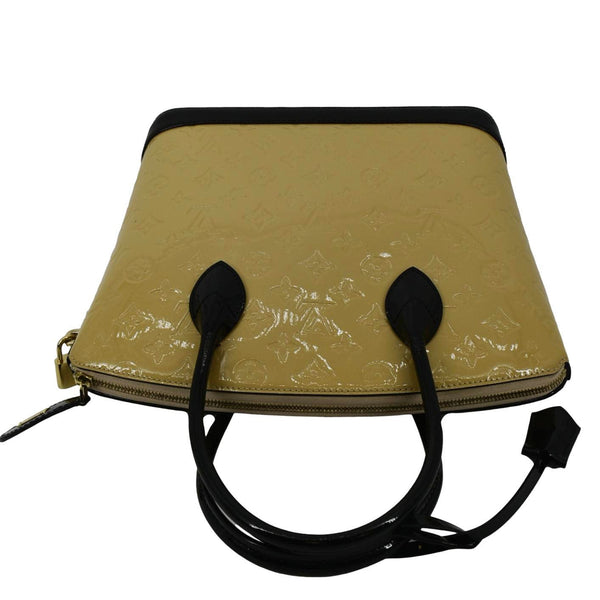 LOUIS VUITTON Lockit Vertical PM Monogram Vernis Leather Tote Bag Mastard