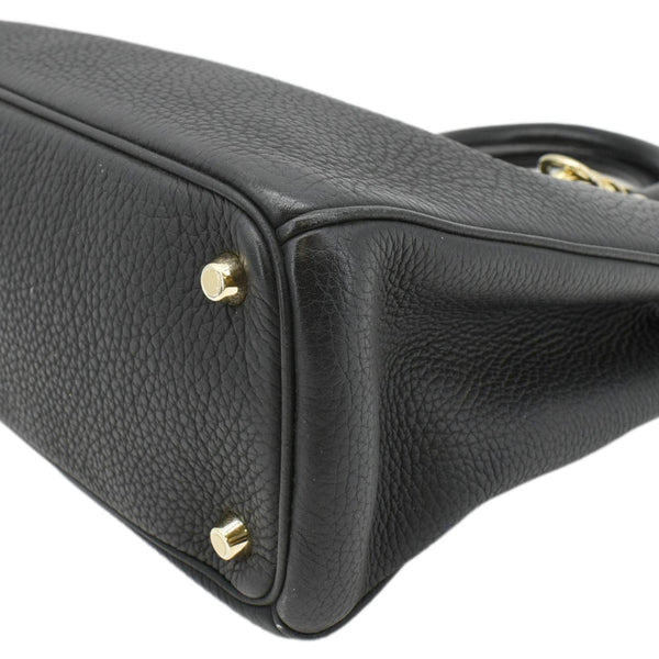 CHRISTIAN DIOR Diorissimo Leather Tote Shoulder  Bag Black