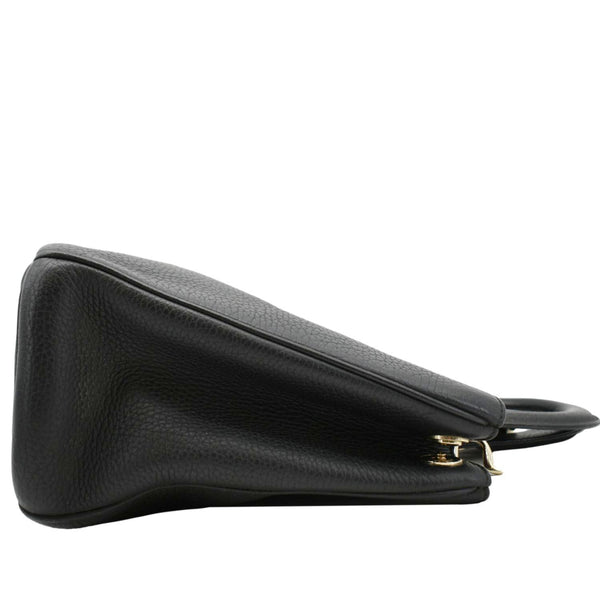 CHRISTIAN DIOR Diorissimo Leather Tote Shoulder  Bag Black